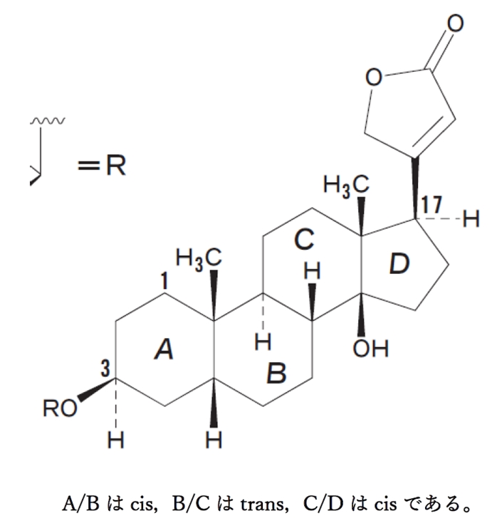ジギトキシン ステロイド骨格のAB環、BC環、CD環のcis,trans 99回薬剤師国家試験問109の4